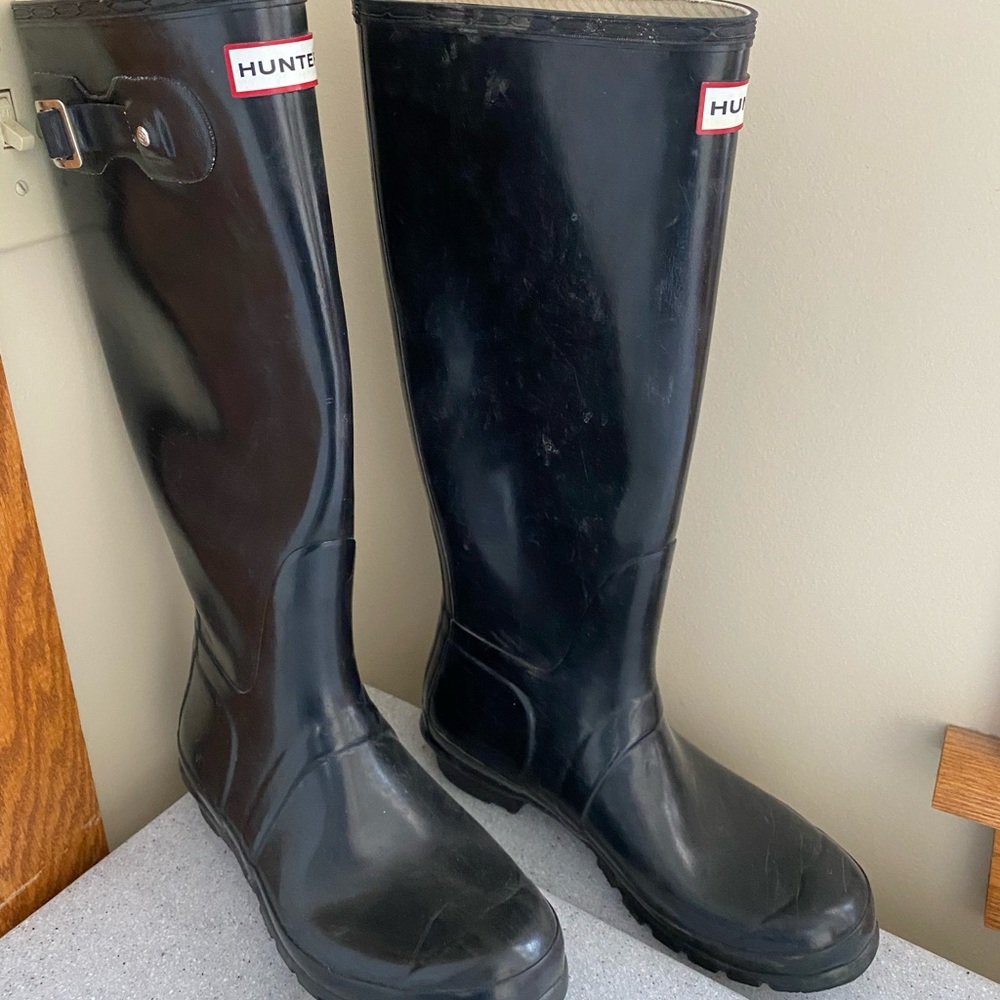 Tall Hunter Boots - Glossy Black